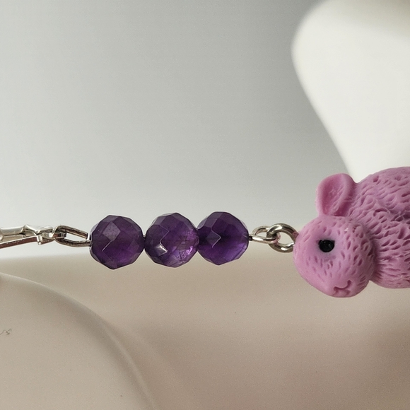 Purple Bunny Earrings - Picture 5 of 6